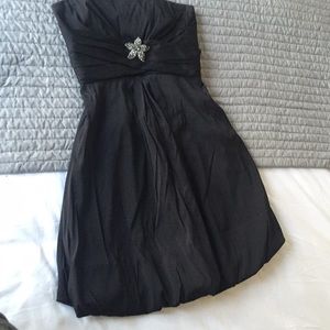 White House Black Market black satin mini dress